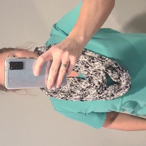 Black, white, & gray sequined scarf